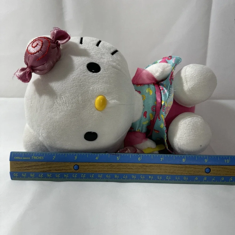 Sanrio 2013 Hello Kitty Plush Doll 10 Inch Lollipop & 2010 Hello Kitty Ice Cream